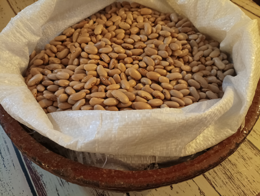 Alubia canela 1 kg en un cuenco de barro de Horno de León