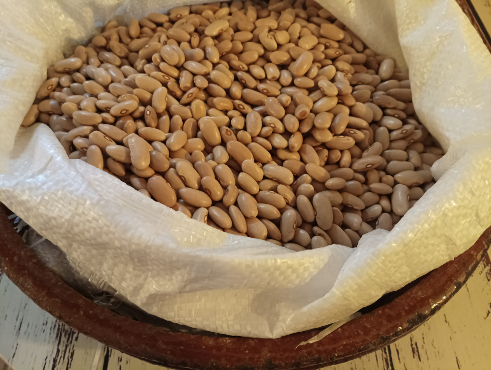 cesta de alubia de canela a la venta por kilos en Horno de León