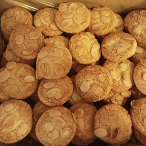 caja de pastas de almendras individuales en Horno de León
