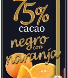 Chocolate de cacao negro con naranja 75%